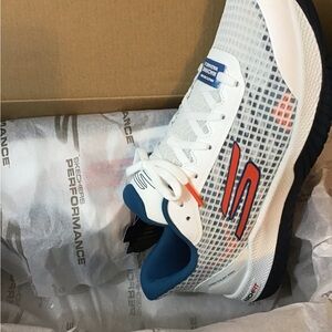 Never Worn Still In Box Pickleball Skechers White and Blue Performance Sneakers